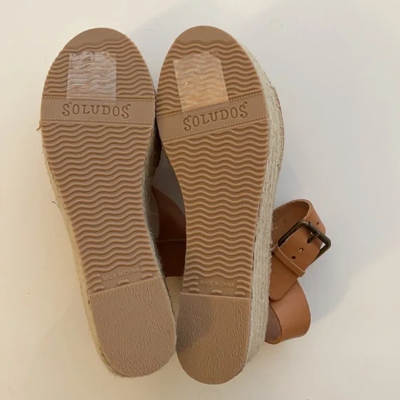 NIB Soludos Minorca High Platform Leather Wedges - Picture 8 of 12